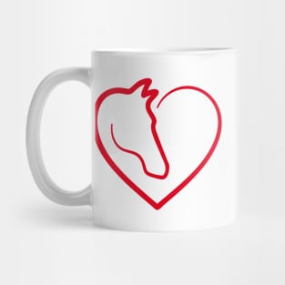 I love horses, heart with horse head Mug